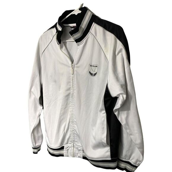 New Zealand Spell Out Full Zip Athletic Soccer Jacket M Vintage Retro - Picture 1 of 8